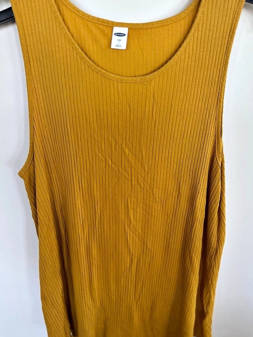 TWO! Old Navy Luxe Rib-Knit Tank Top Yellow Large